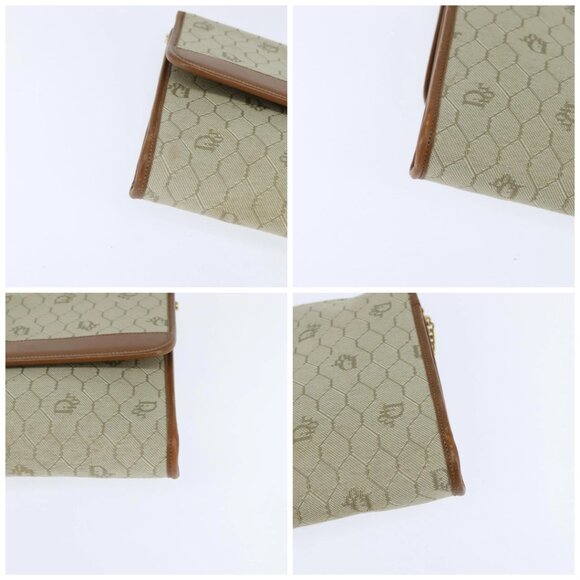 Christian Dior Honeycomb Canvas Chain Shoulder Bag Beige Auth bs30461 - Picture 14 of 16